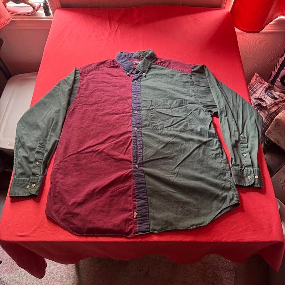 Vintage 90s Roundtree & Yorke Colorblock Shirt - Excellent Condition L